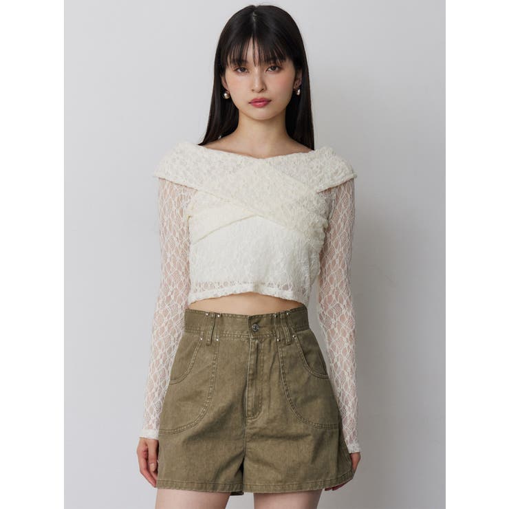 レースカシュクールオフショルトップス | MURUA | 詳細画像17 