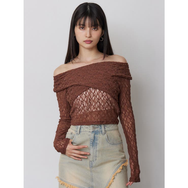 レースカシュクールオフショルトップス | MURUA | 詳細画像25 