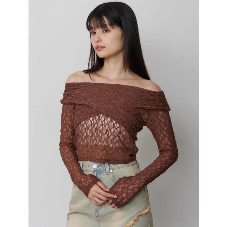 レースカシュクールオフショルトップス | MURUA | 詳細画像26 