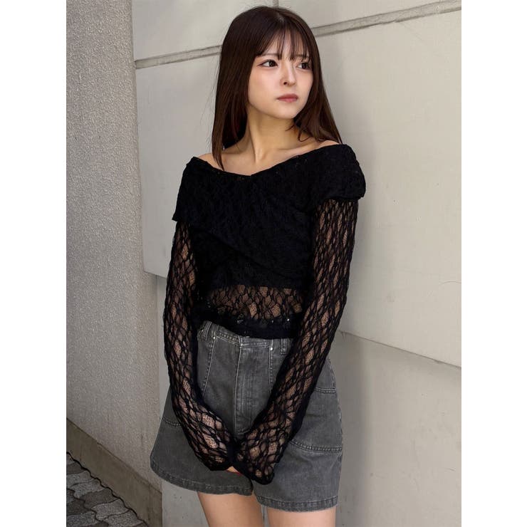 レースカシュクールオフショルトップス | MURUA | 詳細画像33 