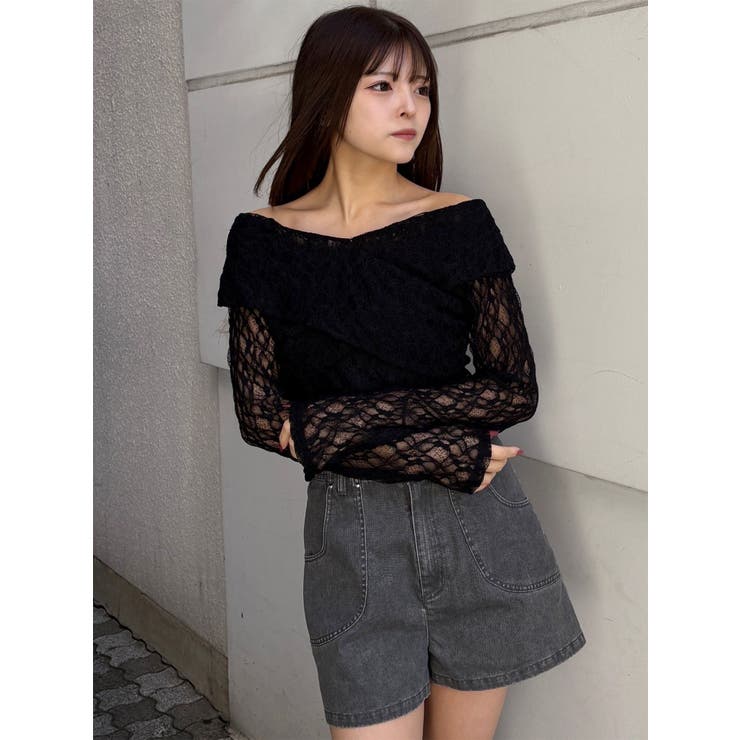 レースカシュクールオフショルトップス | MURUA | 詳細画像34 