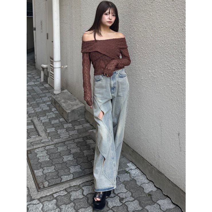 レースカシュクールオフショルトップス | MURUA | 詳細画像40 