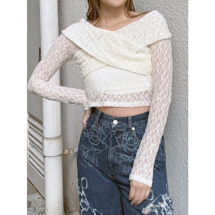 レースカシュクールオフショルトップス | MURUA | 詳細画像41 