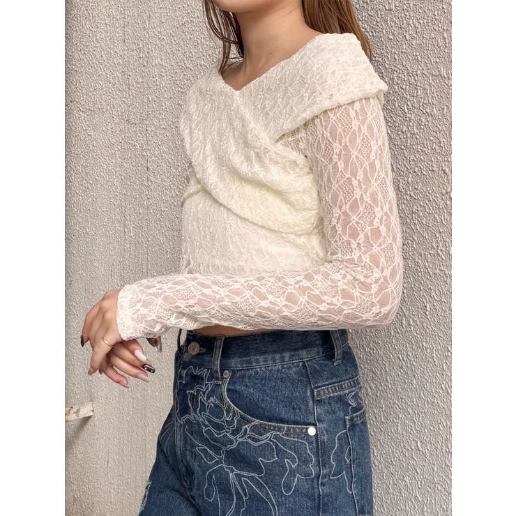 レースカシュクールオフショルトップス | MURUA | 詳細画像42 