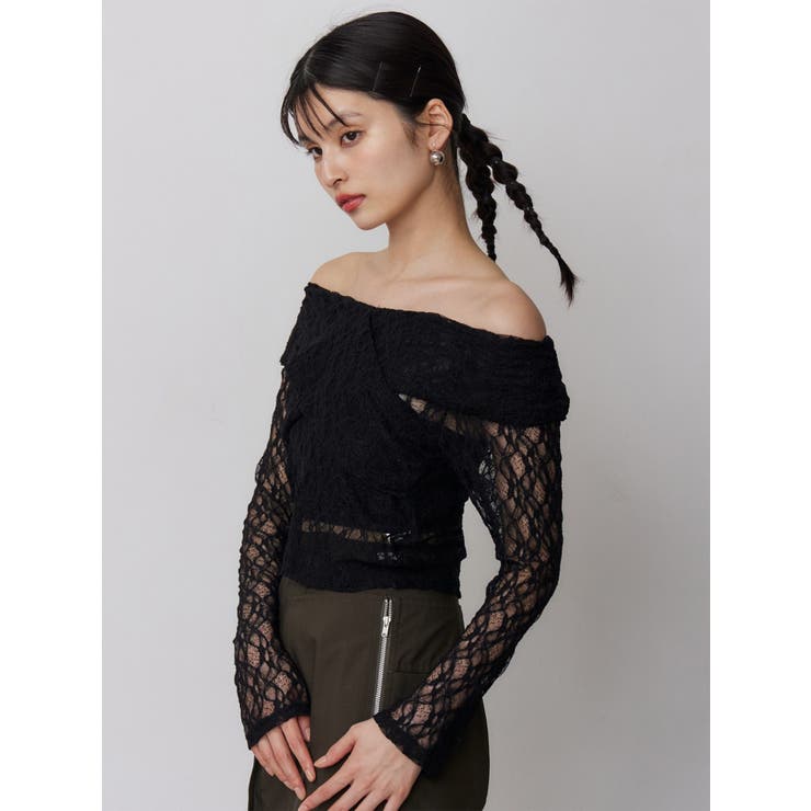 レースカシュクールオフショルトップス | MURUA | 詳細画像7 