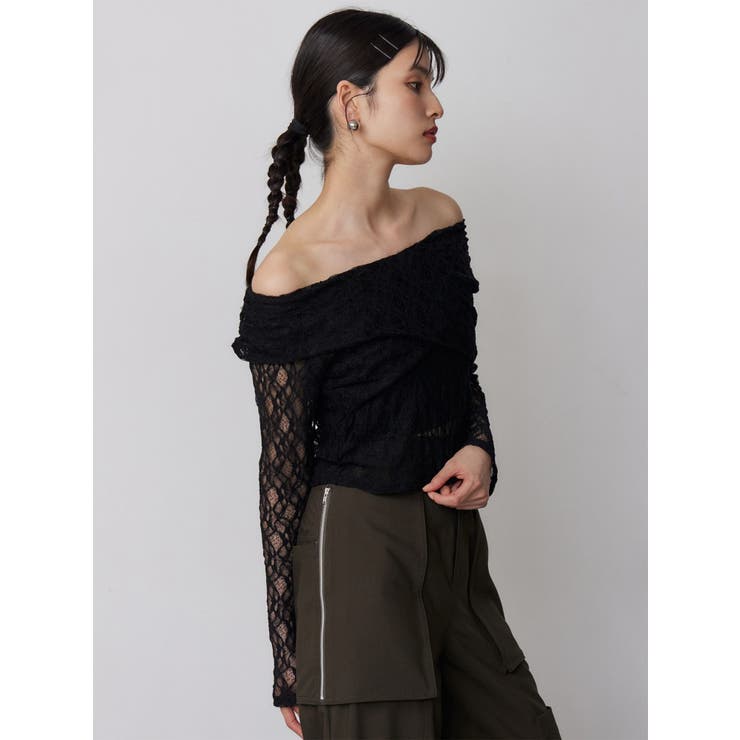 レースカシュクールオフショルトップス | MURUA | 詳細画像8 