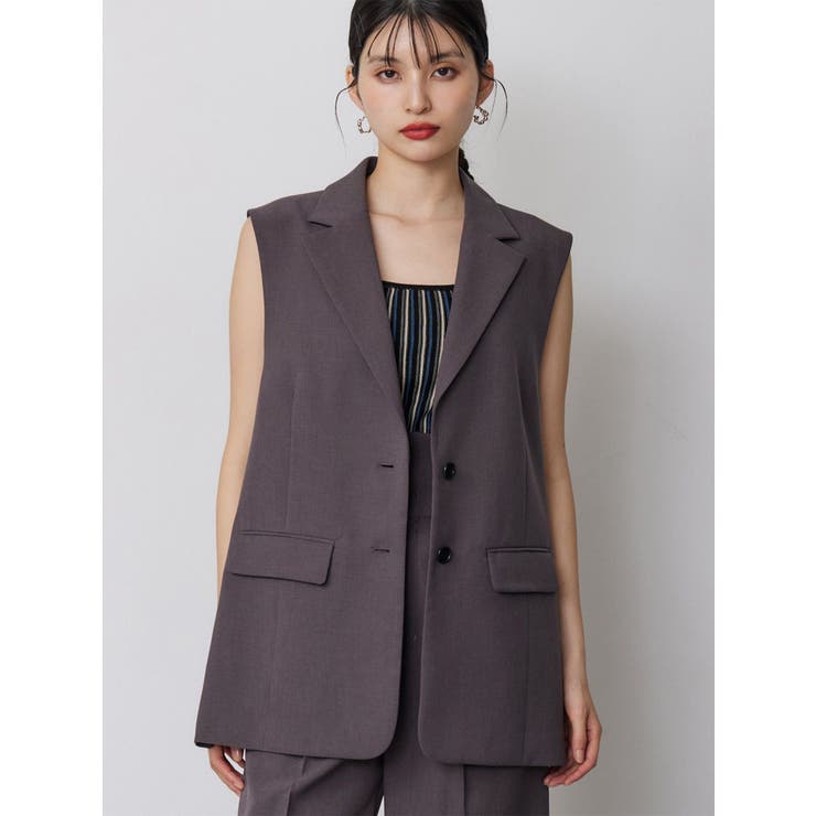 グレー | サイドオープントテーラードジレ【セットアップ着用可】【接触冷感】 | MURUA