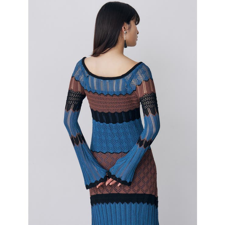 バイカラークロシェニットワンピース | MURUA | 詳細画像10 