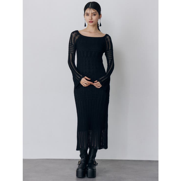 バイカラークロシェニットワンピース | MURUA | 詳細画像11 