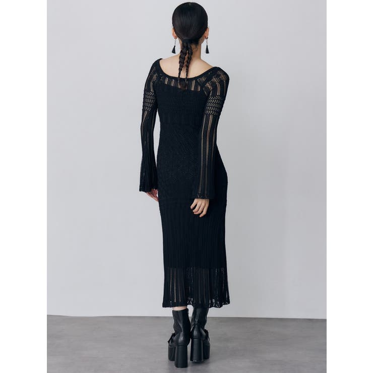 バイカラークロシェニットワンピース | MURUA | 詳細画像13 