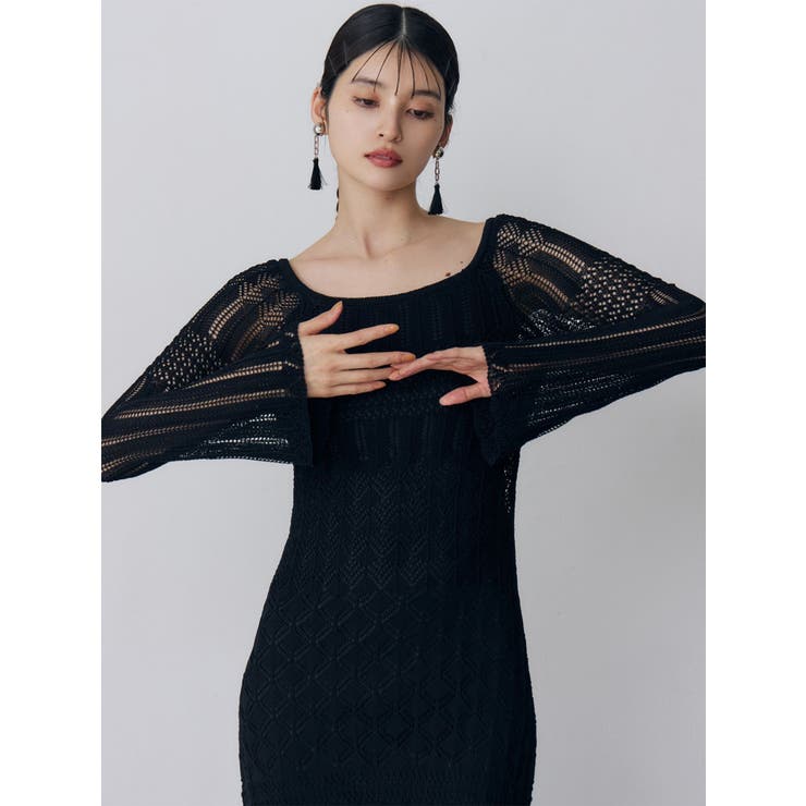 バイカラークロシェニットワンピース | MURUA | 詳細画像14 