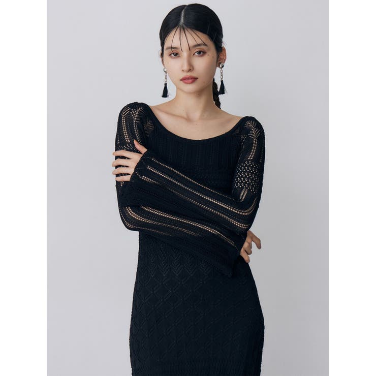 バイカラークロシェニットワンピース | MURUA | 詳細画像15 