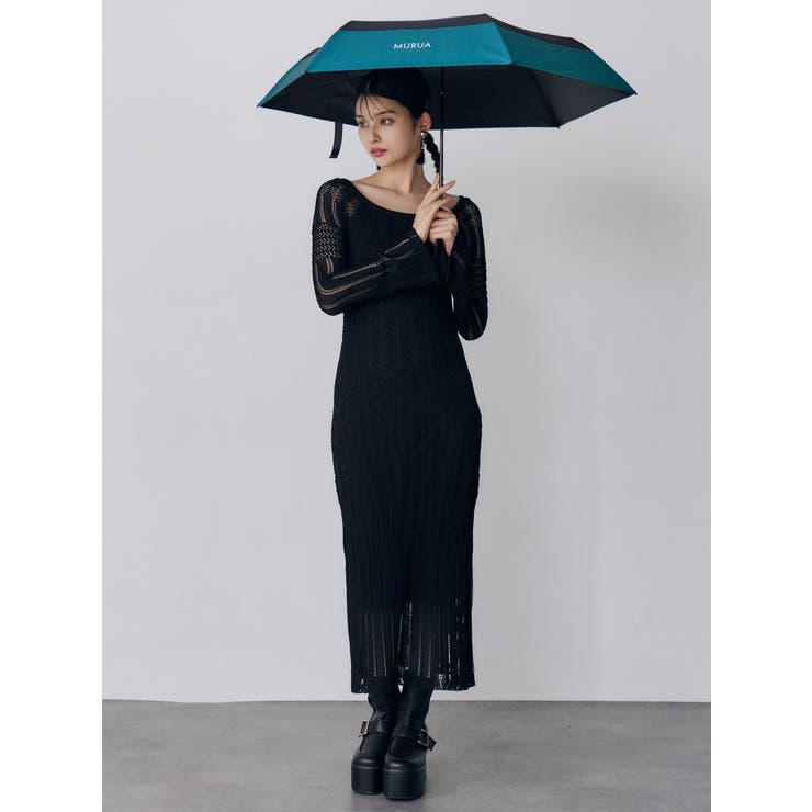 バイカラークロシェニットワンピース | MURUA | 詳細画像17 