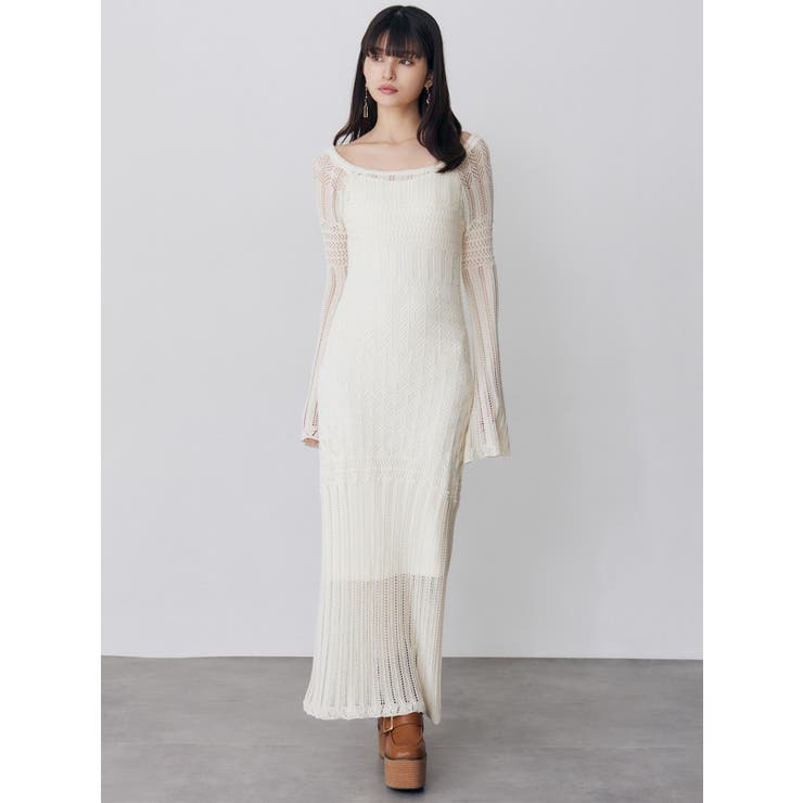 バイカラークロシェニットワンピース | MURUA | 詳細画像19 