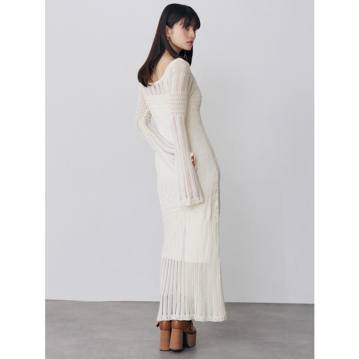 バイカラークロシェニットワンピース | MURUA | 詳細画像21 