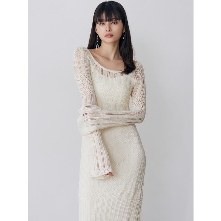 バイカラークロシェニットワンピース | MURUA | 詳細画像22 