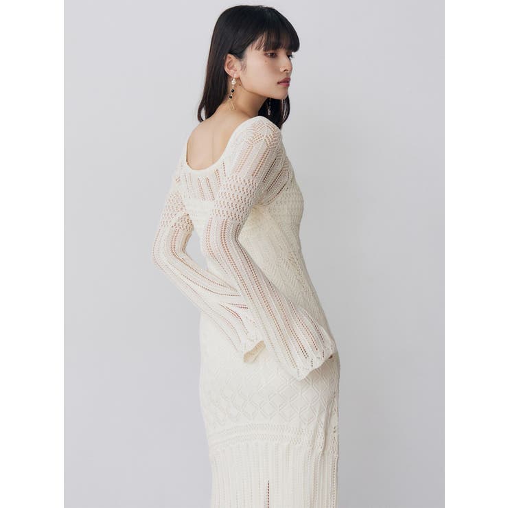 バイカラークロシェニットワンピース | MURUA | 詳細画像24 