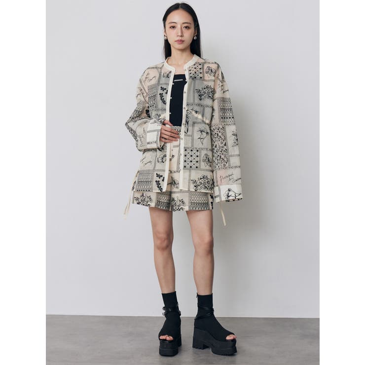 ウエストドロストシアーレースシャツ【セットアップ着用可】 | MURUA | 詳細画像10 