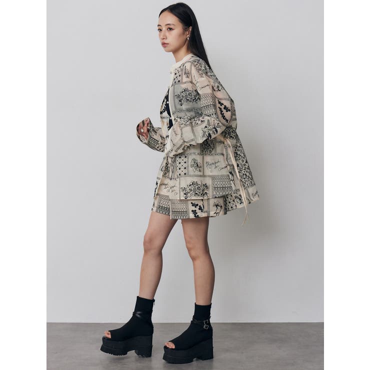 ウエストドロストシアーレースシャツ【セットアップ着用可】 | MURUA | 詳細画像15 