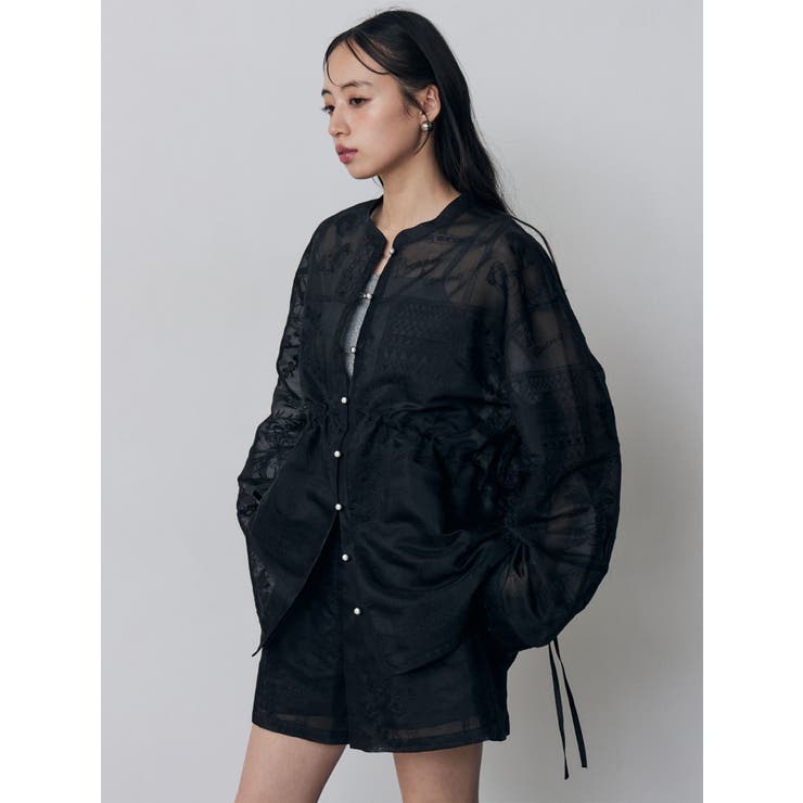 ウエストドロストシアーレースシャツ【セットアップ着用可】 | MURUA | 詳細画像19 