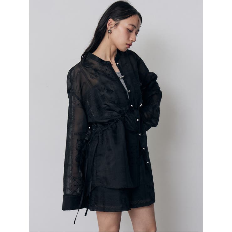 ウエストドロストシアーレースシャツ【セットアップ着用可】 | MURUA | 詳細画像20 