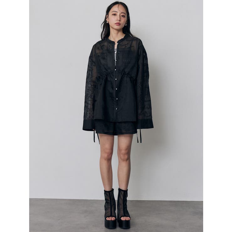 ウエストドロストシアーレースシャツ【セットアップ着用可】 | MURUA | 詳細画像23 