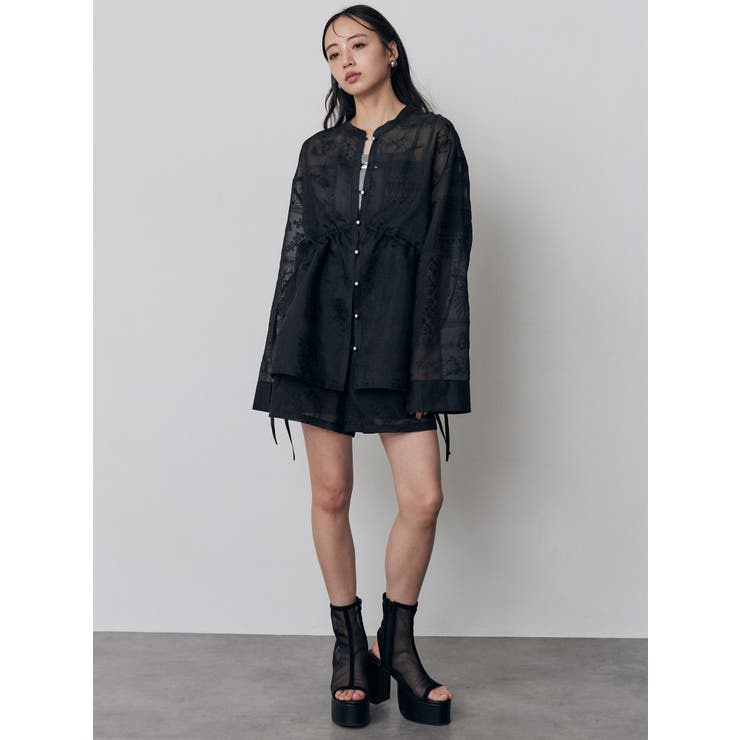 ウエストドロストシアーレースシャツ【セットアップ着用可】 | MURUA | 詳細画像24 