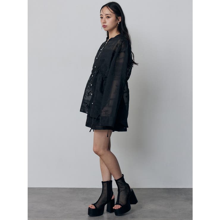 ウエストドロストシアーレースシャツ【セットアップ着用可】 | MURUA | 詳細画像25 