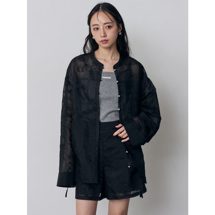 ウエストドロストシアーレースシャツ【セットアップ着用可】 | MURUA | 詳細画像28 