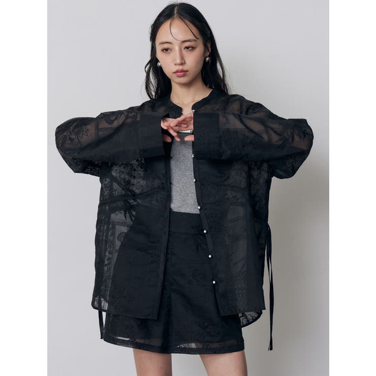 ウエストドロストシアーレースシャツ【セットアップ着用可】 | MURUA | 詳細画像29 