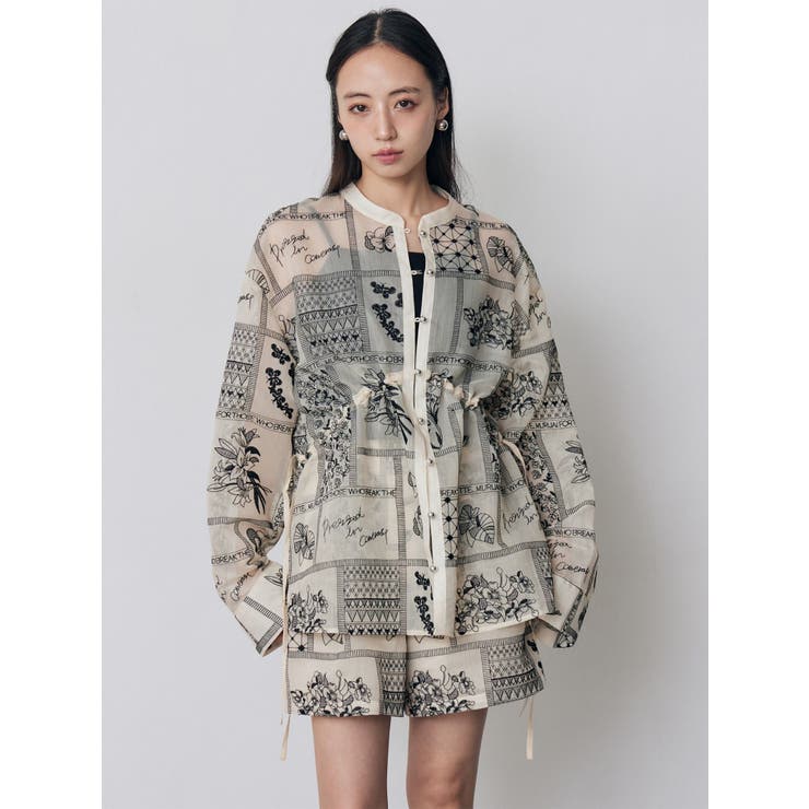 ウエストドロストシアーレースシャツ【セットアップ着用可】 | MURUA | 詳細画像3 