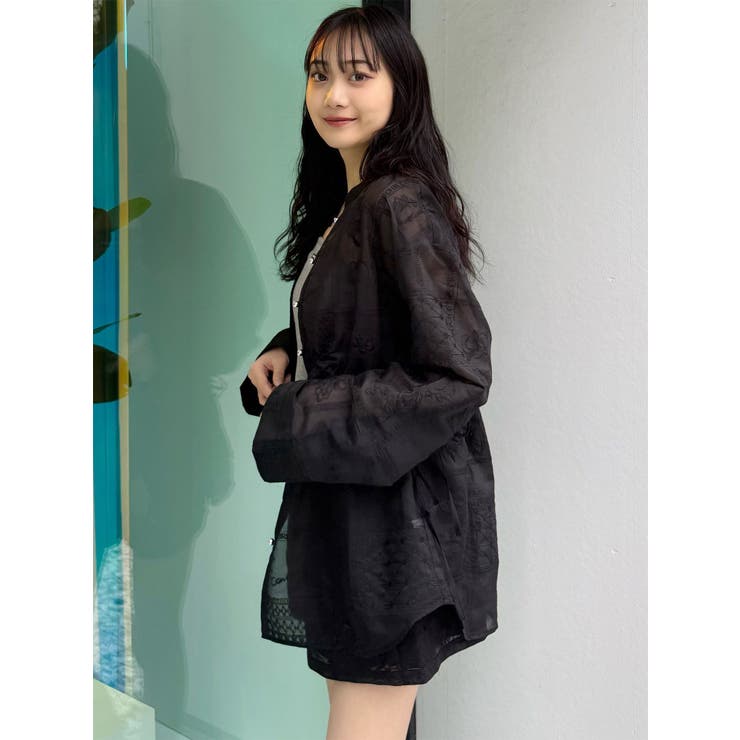 ウエストドロストシアーレースシャツ【セットアップ着用可】 | MURUA | 詳細画像34 