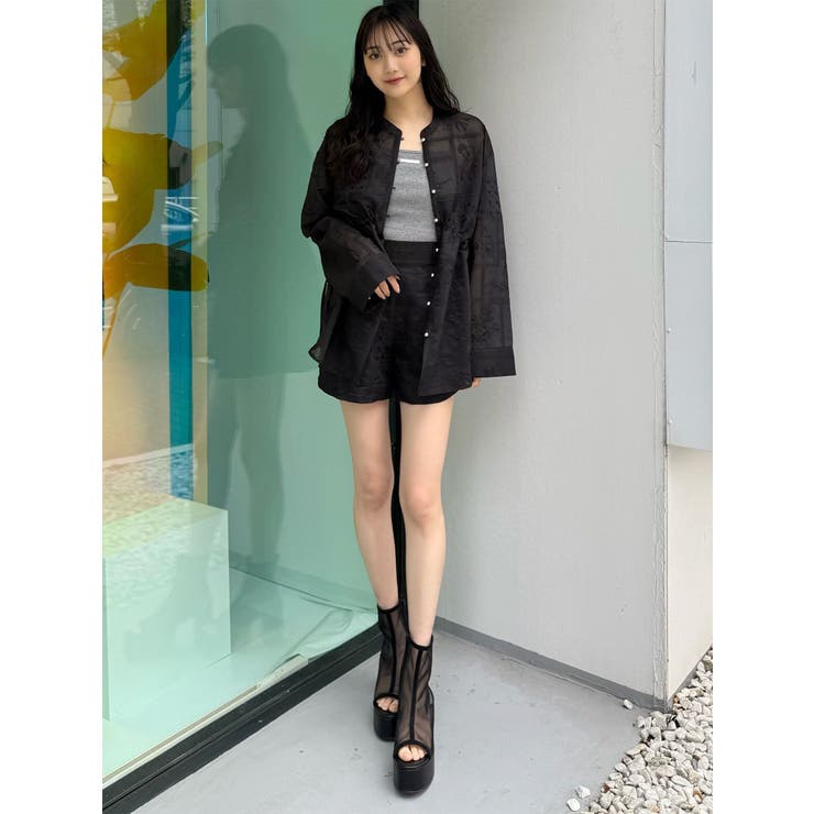 ウエストドロストシアーレースシャツ【セットアップ着用可】 | MURUA | 詳細画像35 