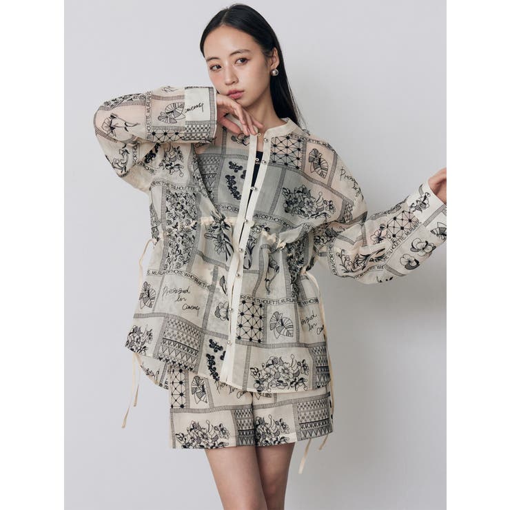 ウエストドロストシアーレースシャツ【セットアップ着用可】 | MURUA | 詳細画像5 