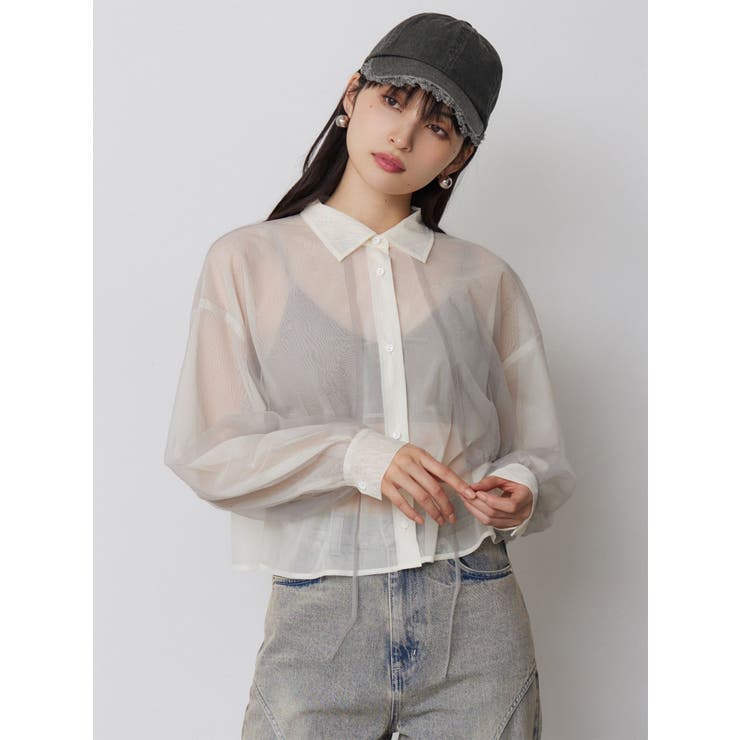 チュールレイヤードシャツ | MURUA | 詳細画像4 