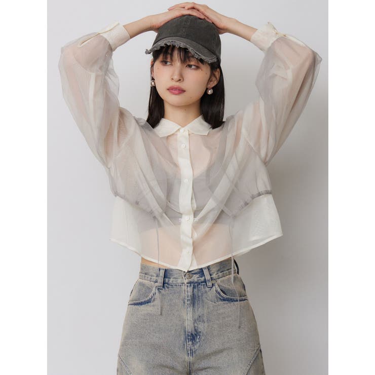 チュールレイヤードシャツ | MURUA | 詳細画像5 