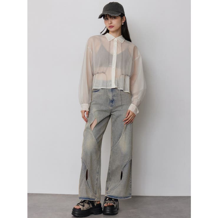 チュールレイヤードシャツ | MURUA | 詳細画像8 