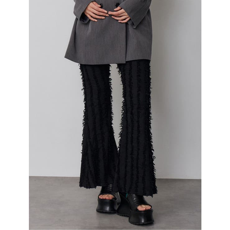 ブラック | フリンジフレアパンツ | MURUA