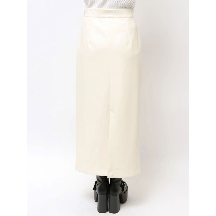 クロシェドッキングフェイクレザースカート | MURUA | 詳細画像23 