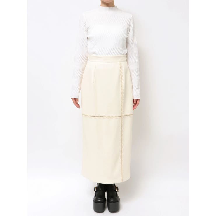 クロシェドッキングフェイクレザースカート | MURUA | 詳細画像27 