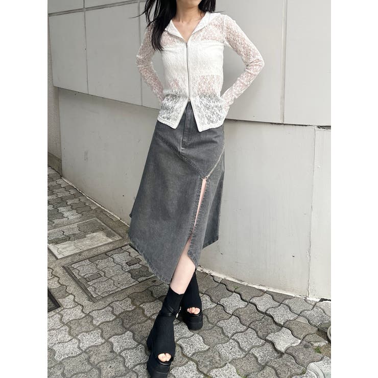 ウォッシュアシメラッフルZIPスカート【セット販売対象】 | MURUA | 詳細画像3 