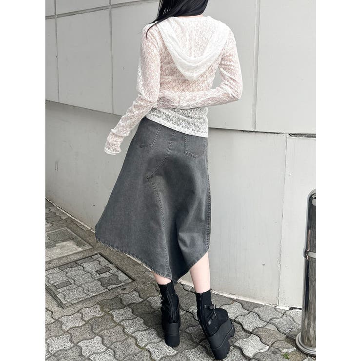 ウォッシュアシメラッフルZIPスカート【セット販売対象】 | MURUA | 詳細画像4 