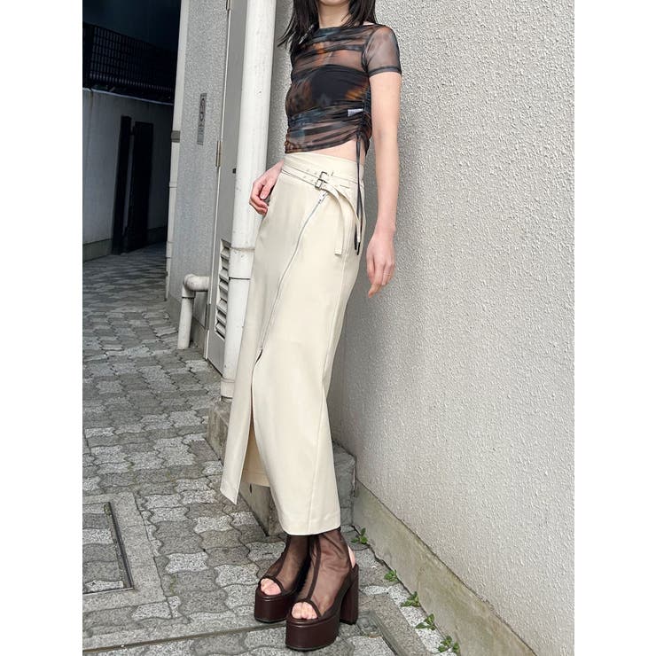 ダブルベルトアシメZIPスカート | MURUA | 詳細画像14 