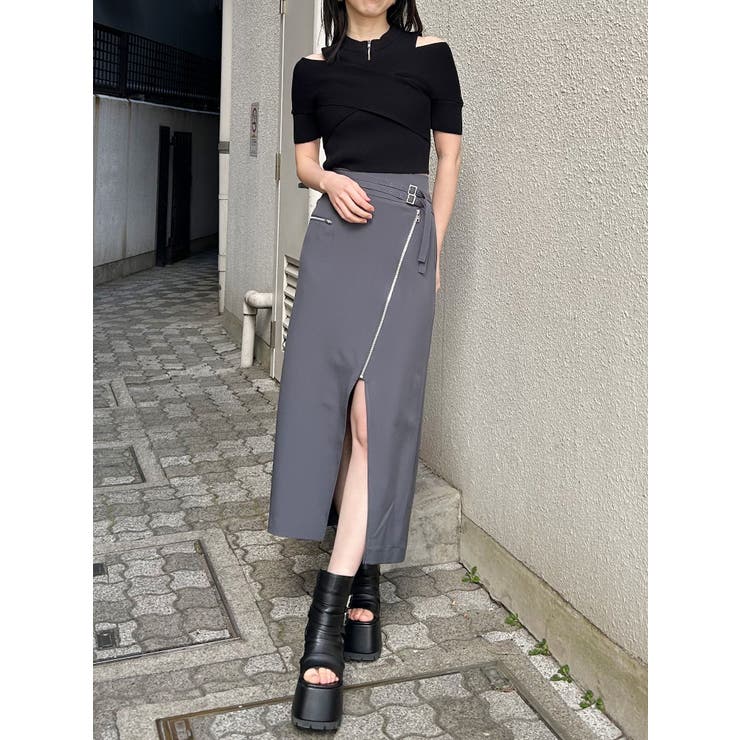 ダブルベルトアシメZIPスカート | MURUA | 詳細画像16 