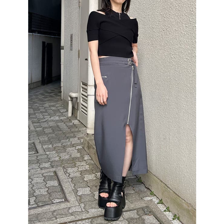 ダブルベルトアシメZIPスカート | MURUA | 詳細画像18 