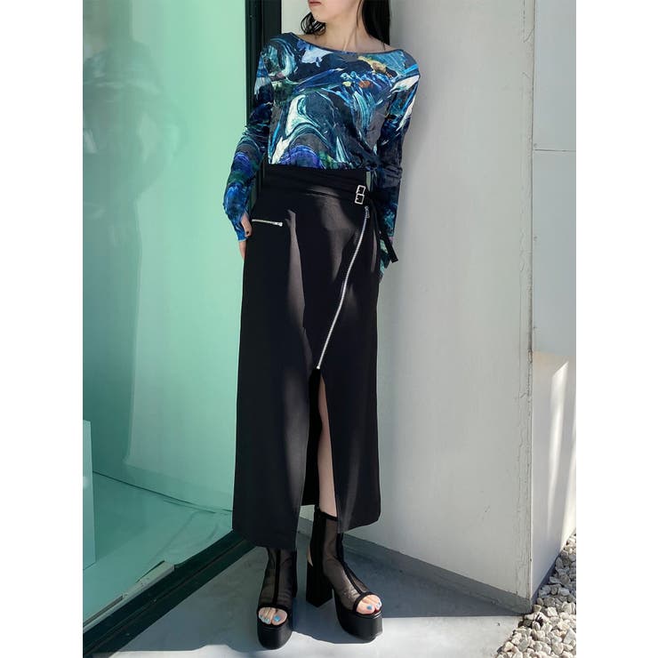 ダブルベルトアシメZIPスカート | MURUA | 詳細画像3 