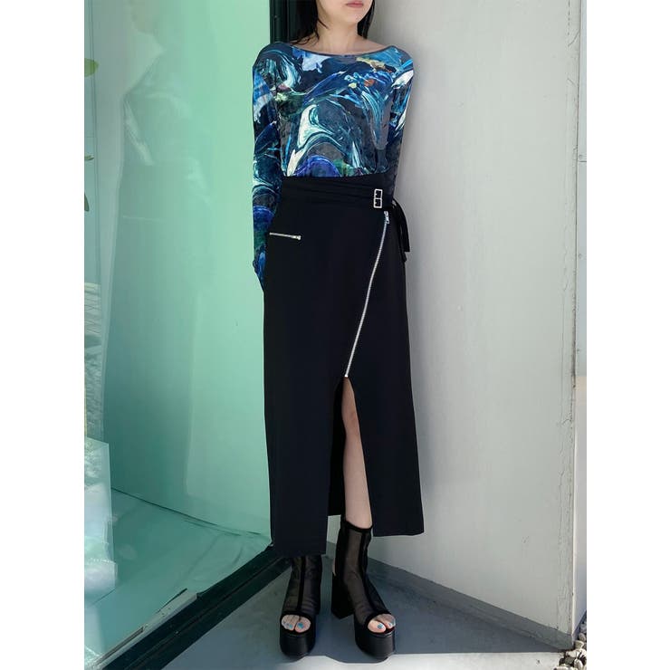 ダブルベルトアシメZIPスカート | MURUA | 詳細画像4 