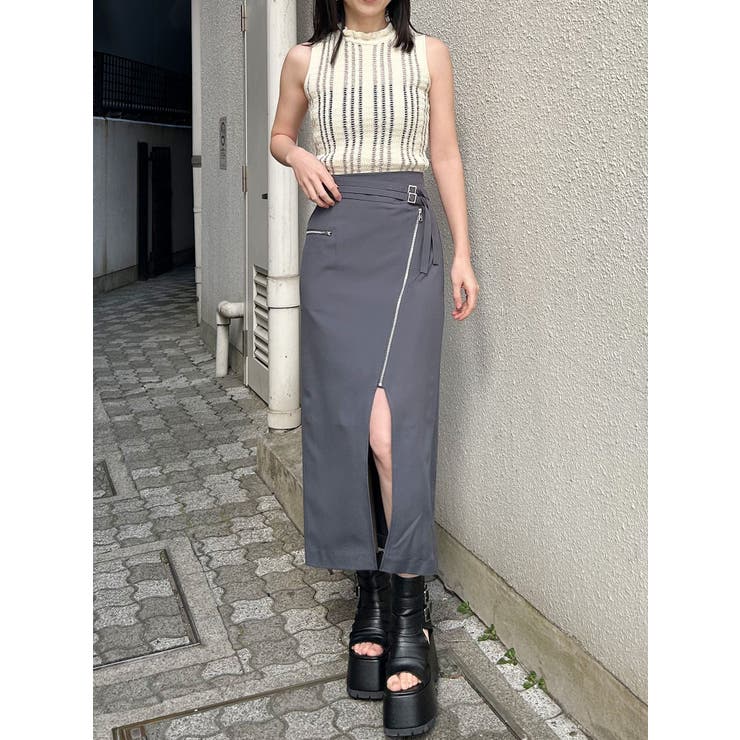 ダブルベルトアシメZIPスカート | MURUA | 詳細画像8 