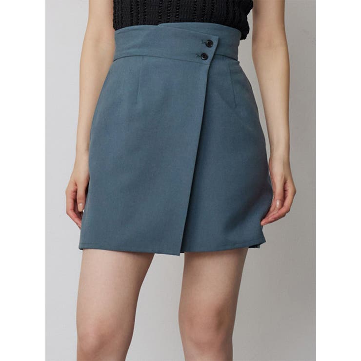 ブルー | ラップライクミニスカート【セットアップ着用可】【接触冷感】 | MURUA