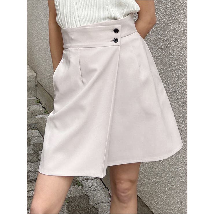 ベージュ | ラップライクミニスカート【セットアップ着用可】【接触冷感】 | MURUA